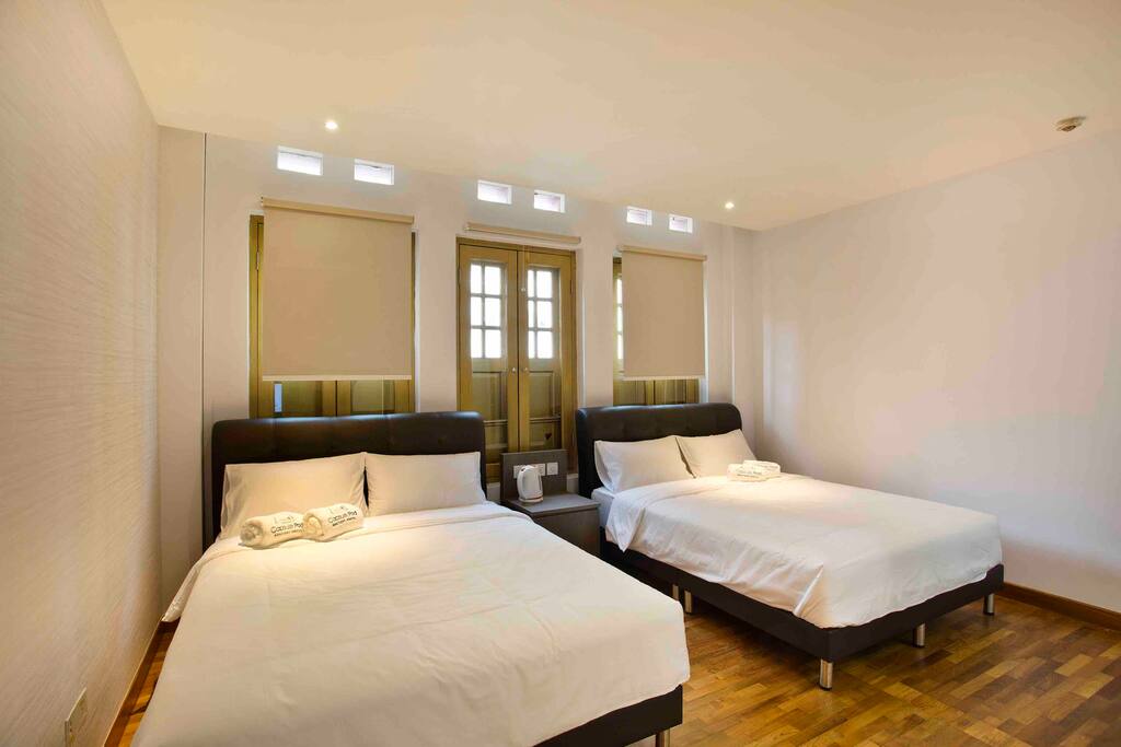 2x Double bed with Attached Toilet, TV, Mini Bar frigde, Steam Iron, Hair Dryer.