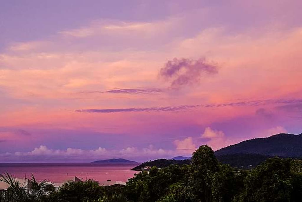 Sunset in the Whitsundays from your own private penthouse
