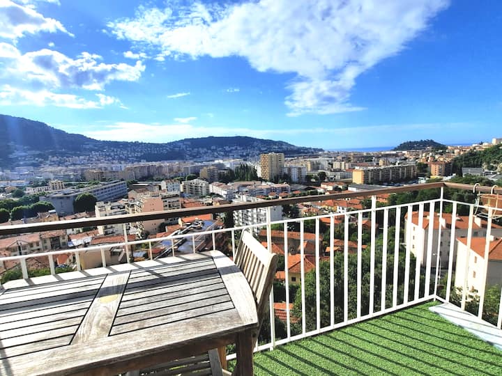 3 Pièces (Clim) 6 Pers Nice Vue Mer Proche Centre - Niza