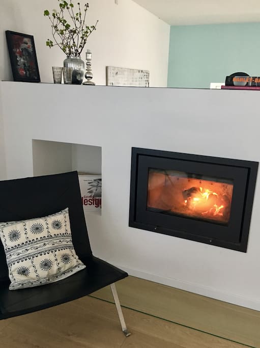 Cosy spot by the fireplace