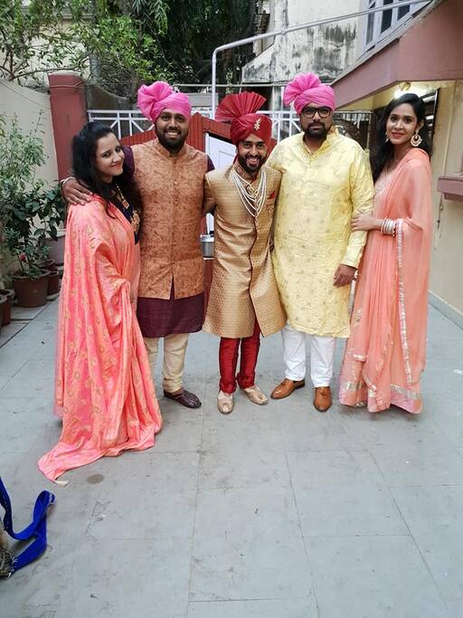 Getting ready for Punjabi wedding in my India Tourism and MTDC approved HomeStay,
Later, Mridul Khurana taking blessing (Sera Bhandi) from the maharaj of the new temple in Collector Colony Chembur, Mumbai 400074 - hardly 100 meters away from the HomeStay. 28th May 2018 Hosted 13 guests from Delhi, Chandigarh and Jaipur..