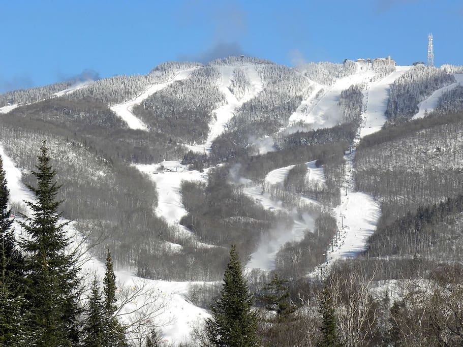 View of ski hill from side deck