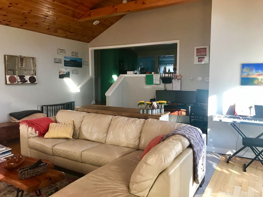 View from living room to the kitchen.