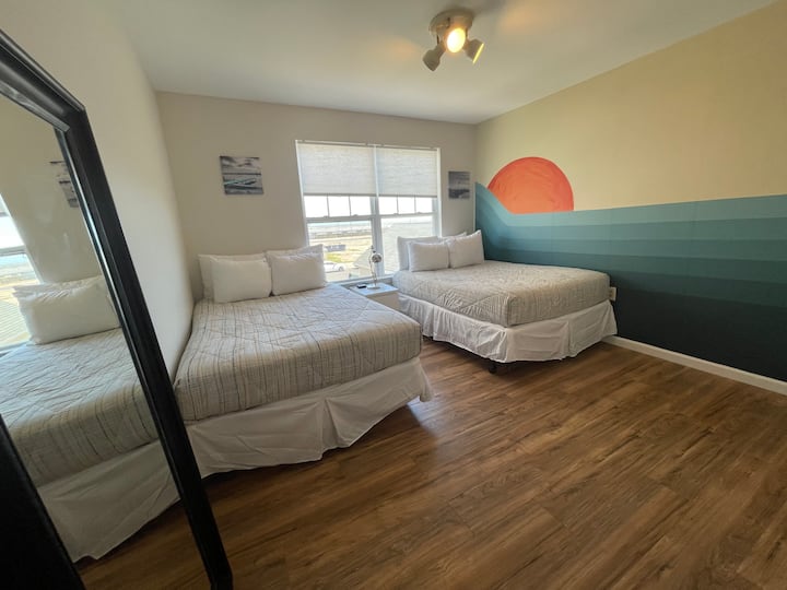 Fourth Bedroom featuring Two Double Sized Beds & Boardwalk/Inlet Views