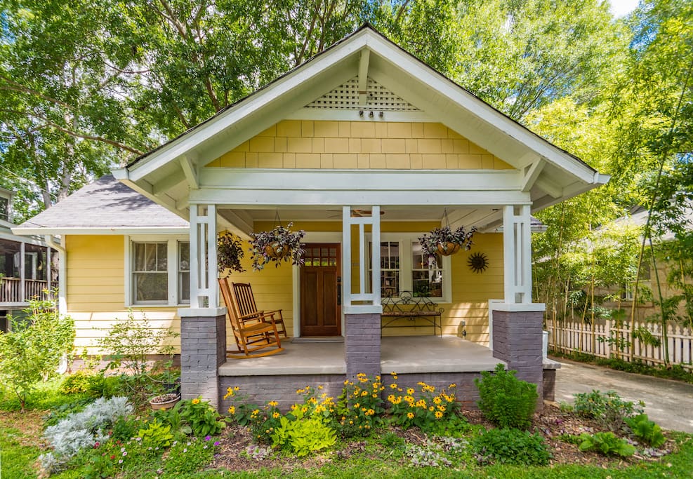 Front of house with porch.