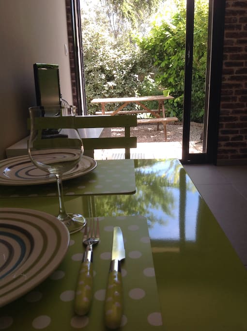 Le coin verdure vu de l'intérieur