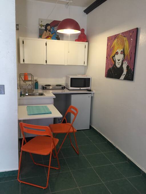 Small equipped kitchen.