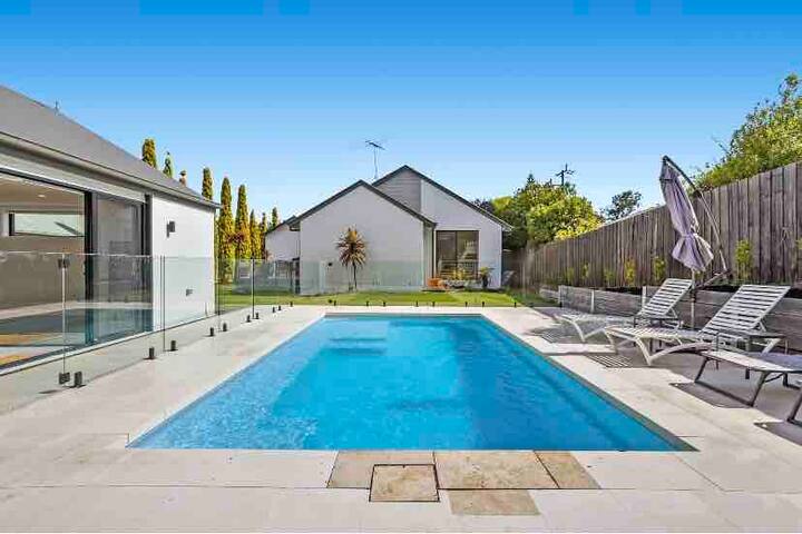 Family friendly retreat with heated pool