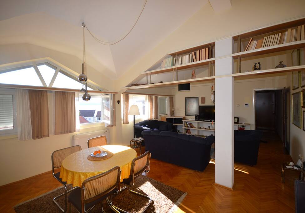 the dinning and living room