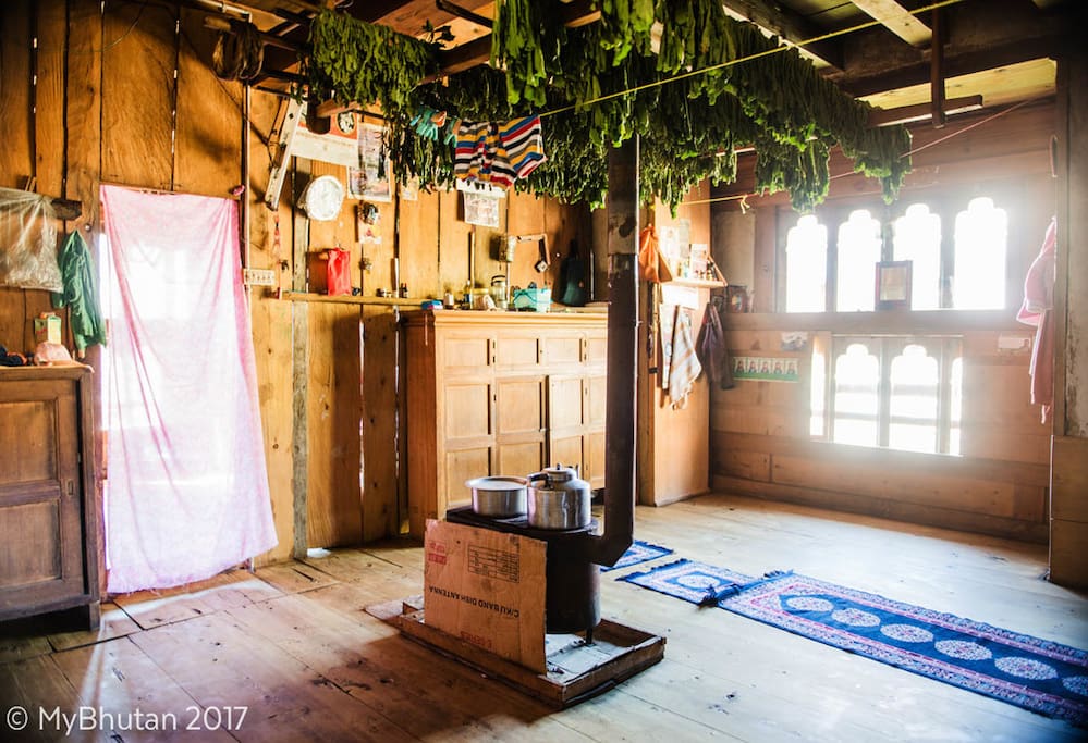 Living room and bukhari stove