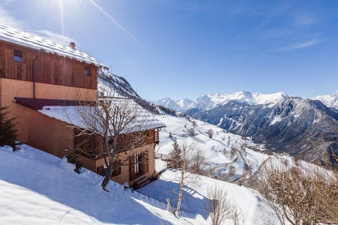 Family chalet 12 pers, Alpe d 'Huez, South terrace