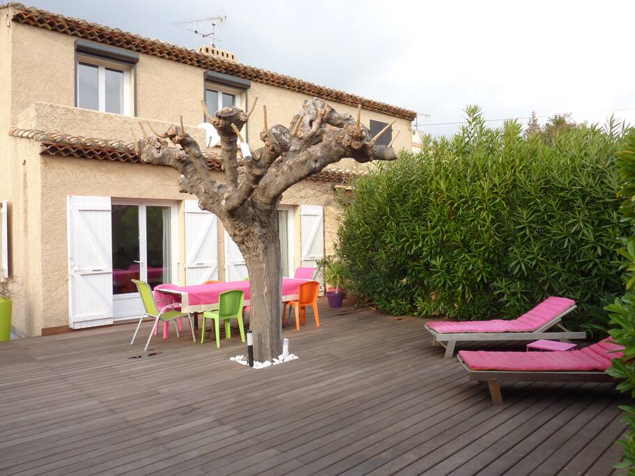 Extérieur terrasse et transat