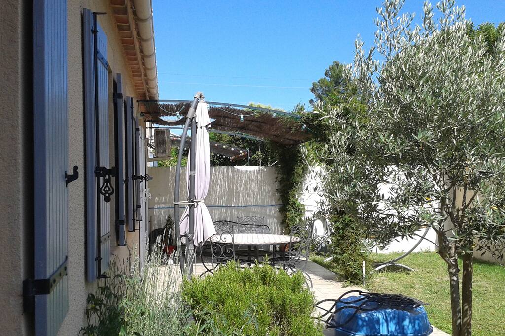 la terrasse ombragée