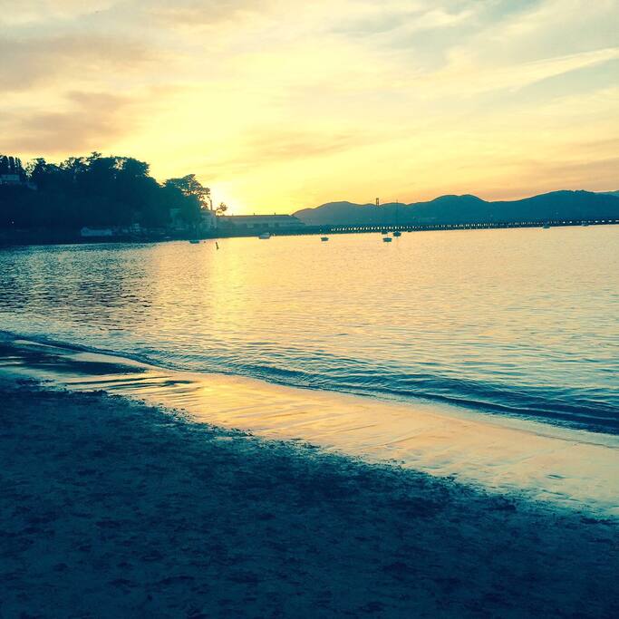 This beach is 2 mins walk from the apt