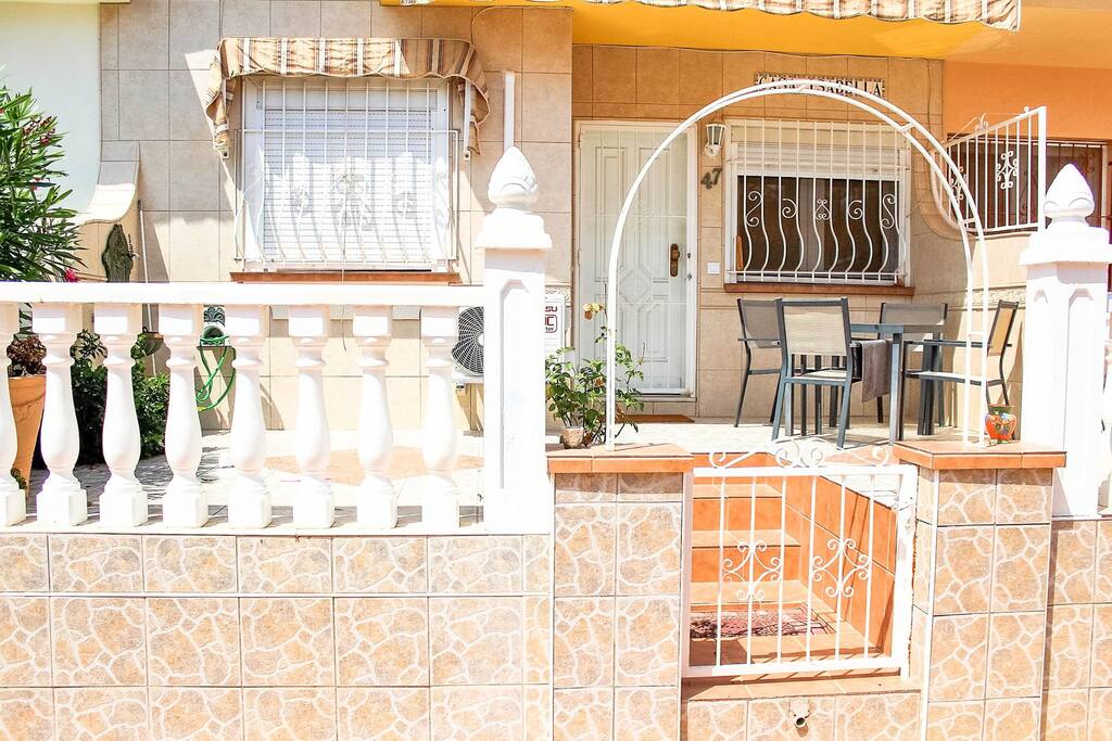 Outdoor area in front of the house