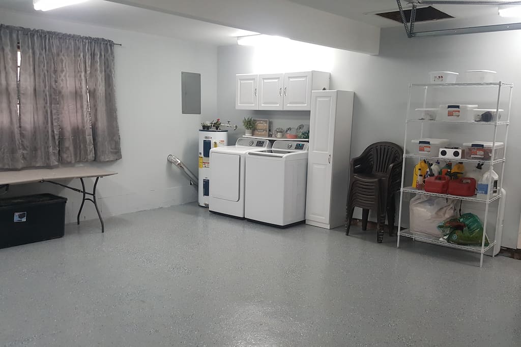 Garage with laundry