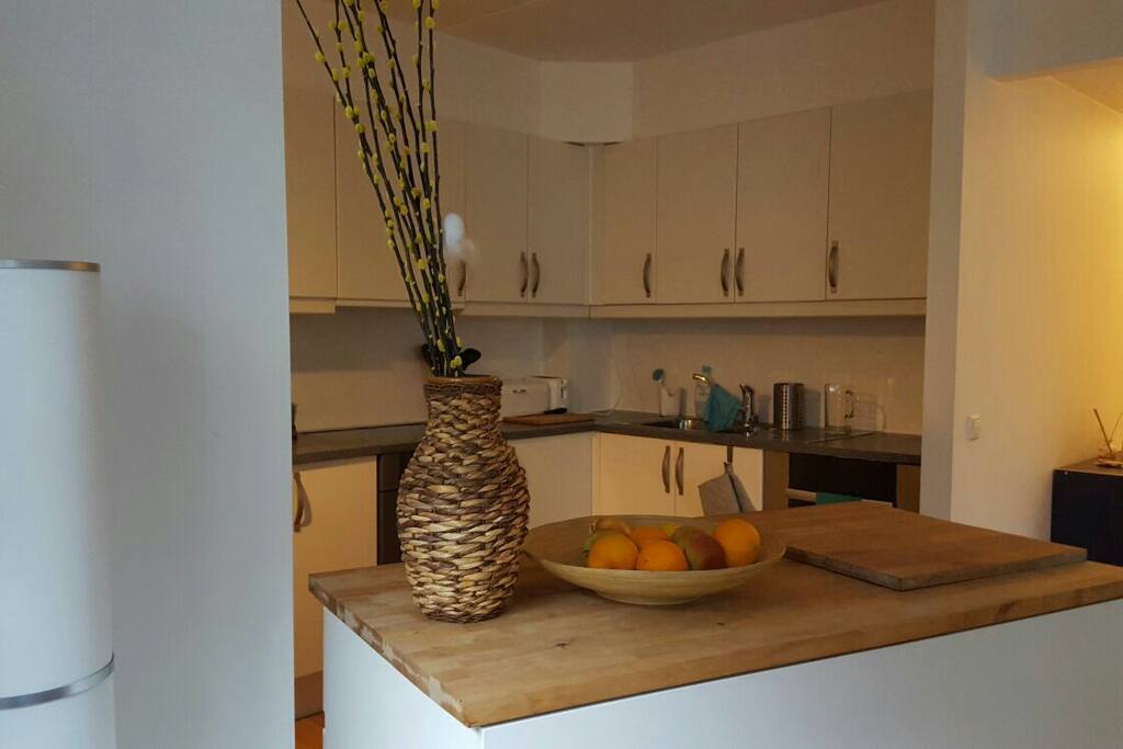 the kitchen
