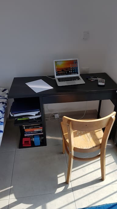 This is the small desktop at your sleeping room