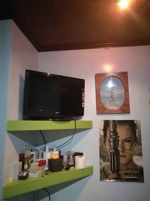 With cable TV.