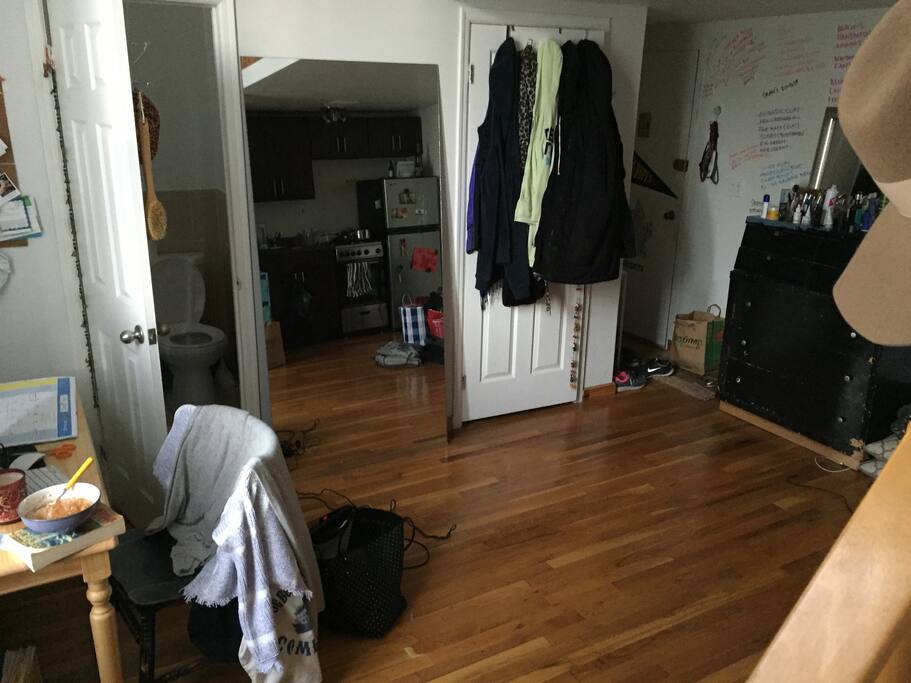 Nice, open space with pretty hardwood floors and lots of light.