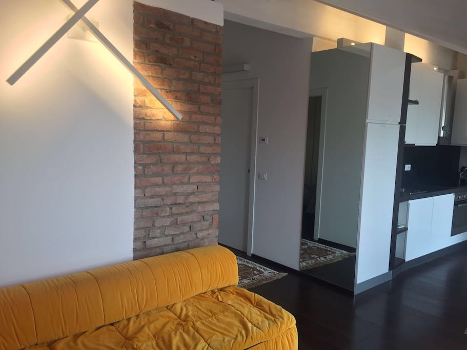 Living room and single sofa bed.