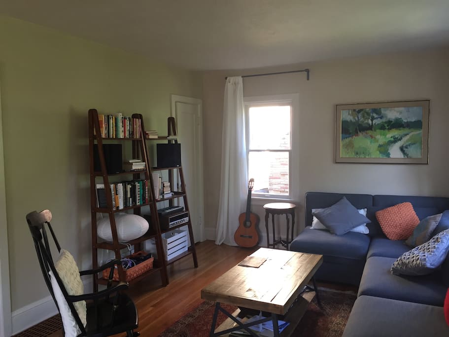 This is our living room. It's great for hanging out and just chilling on the couch