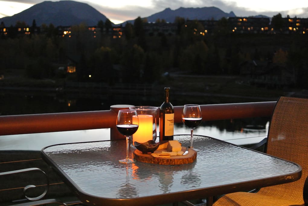 Enjoy watching the sunset from your balcony overlooking the lake.