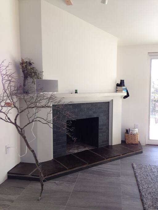 Decorative fireplace. Candles only