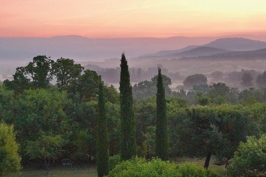 La vue depuis la terrasse d'été