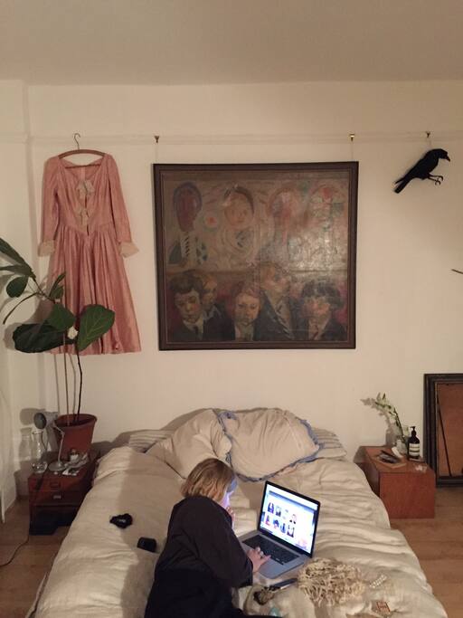 The bed, which is a futon