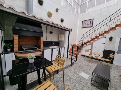 Your home with a BBQ terrace at the side of the beach.