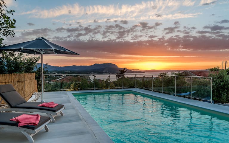 Amazing Sunset and Sea view Villa Myrina