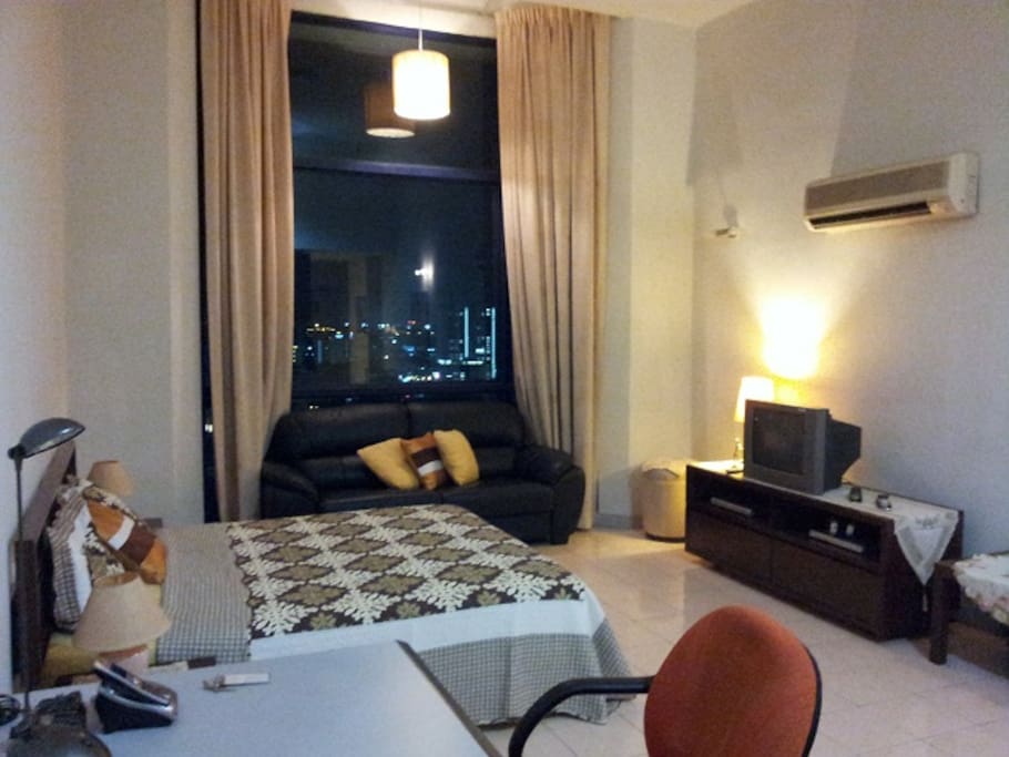 High ceiling with lovely city view