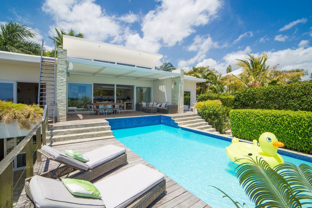 beautiful villa with a large pool