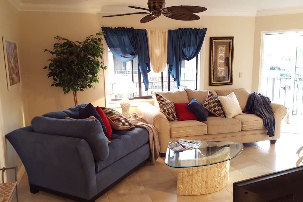 Common Living Room area. Large couch on right is a queen sleeper.