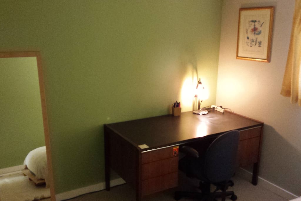 Desk and mirror in Bedroom