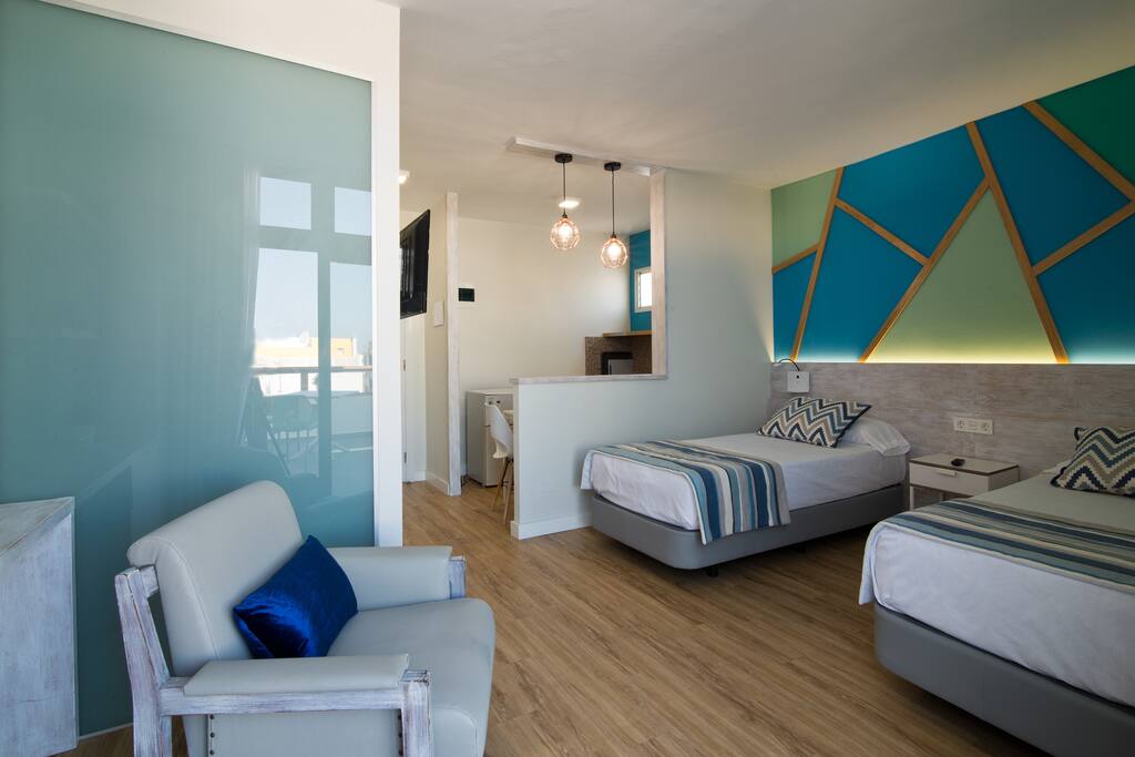 Habitación con 2 camas