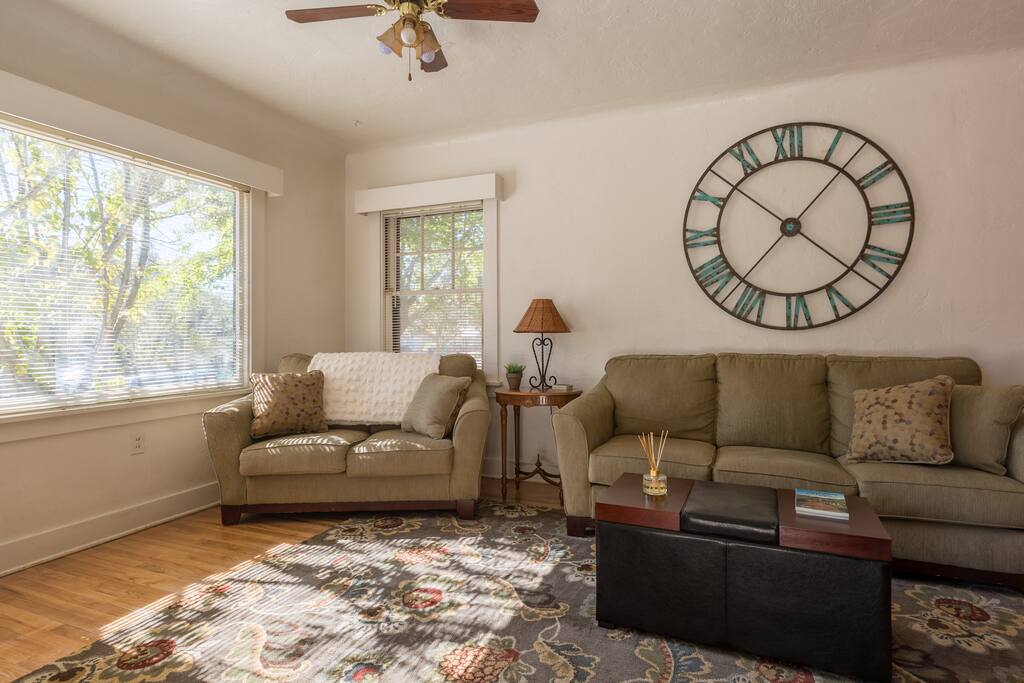 Enjoy your time in the front room with new couches.