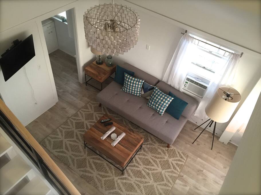 Sofa bed in living area (linens are provided)