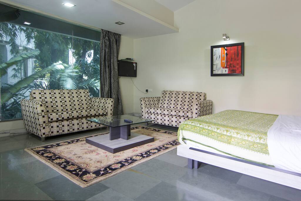 Large glass wall to allow adequate natural lighting