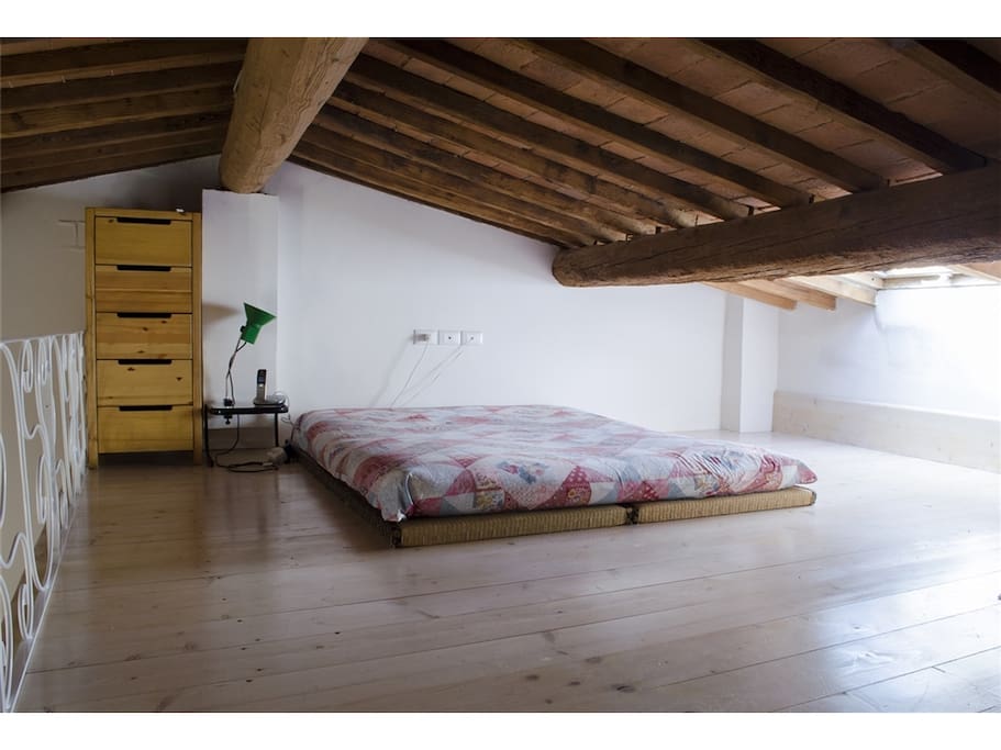 double bed in the loft