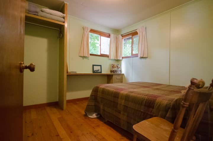 Bedroom 1.  Queen bed and closet.