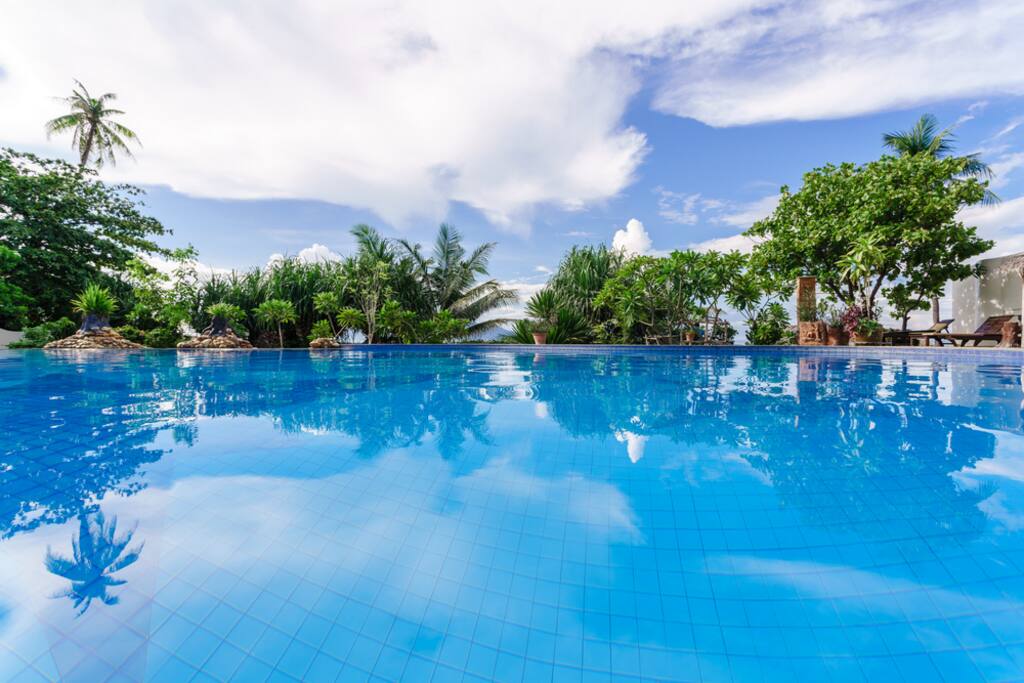 communal swimming pool on the beach