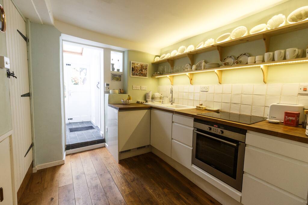 Kitchen leading onto downstairs shower room