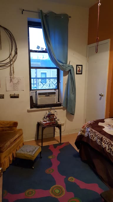 Closet w/ hangers, A/C, window