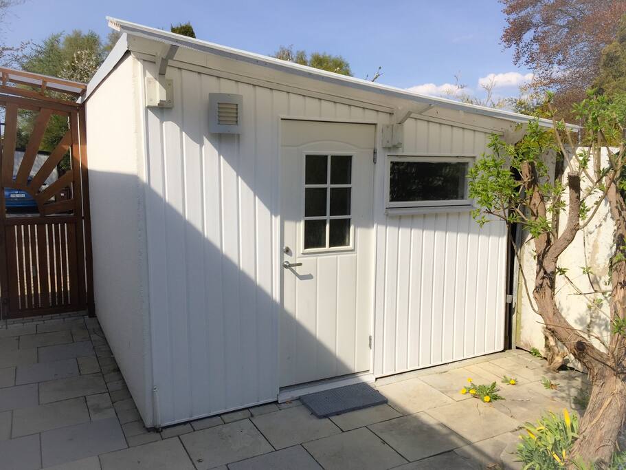 Private guest house with private entrance, and bathroom with shower.