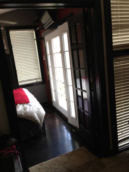 Bedroom. Doors go to Patio to Hot tub