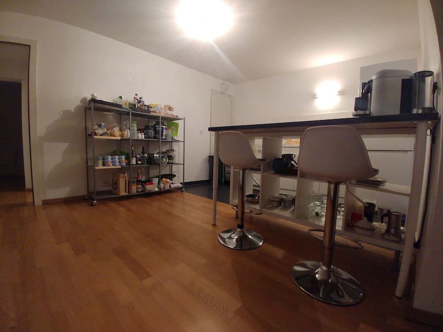 La cuisine équipée avec bar