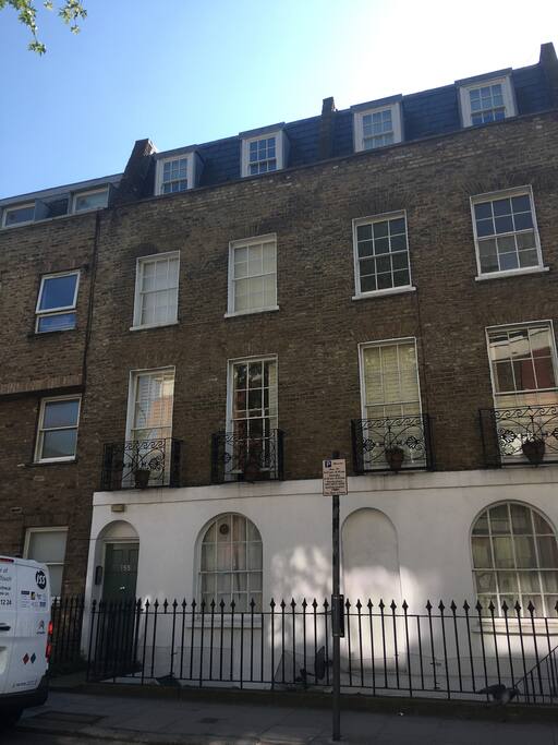 The first floor of this building with the balconies