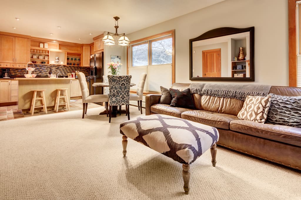 Open kitchen, dining and living room - perfect for a family or friends